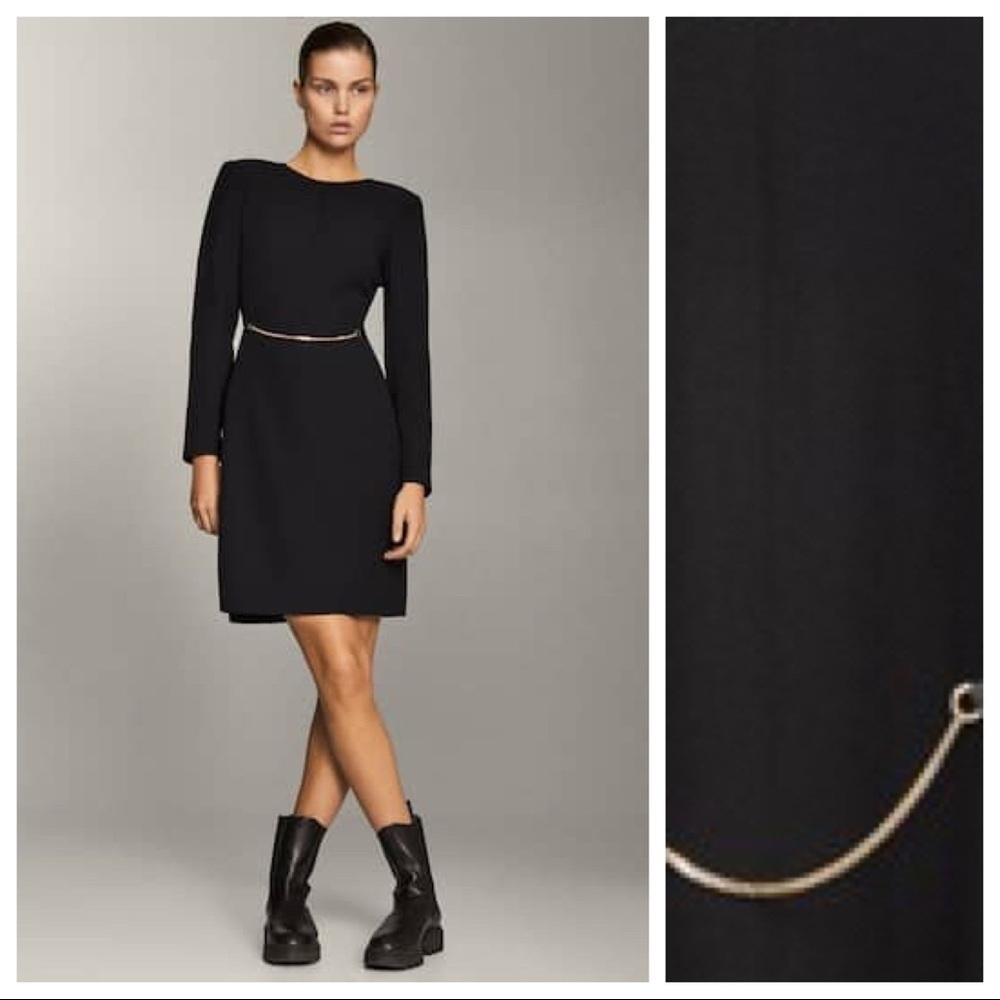 NWT. Massimo Dutti Mini Dress with Chain. Size 8.